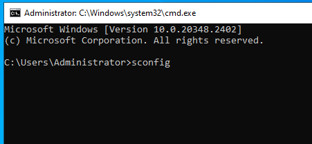 sconfig cmd window